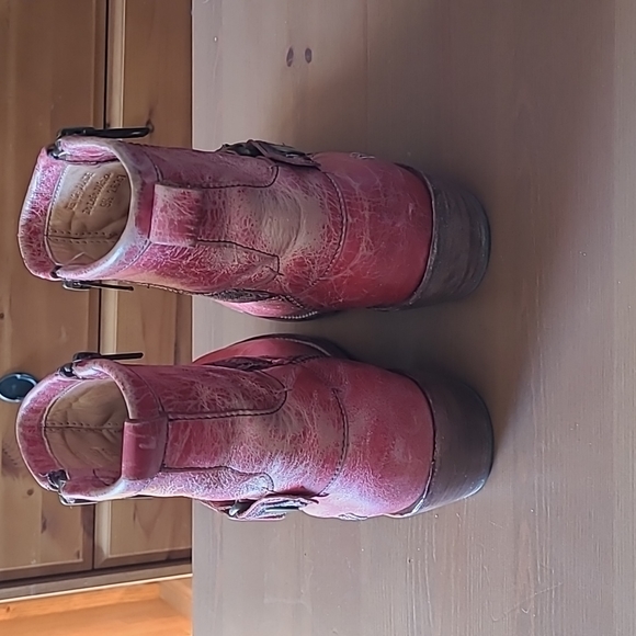 Bed Stu Red Western Style Cowboy Bootie Size 9.5 - Picture 7 of 9